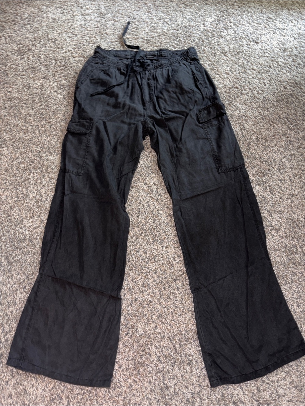 Sanctuary Black Elastic-Waist Cargo Pants
